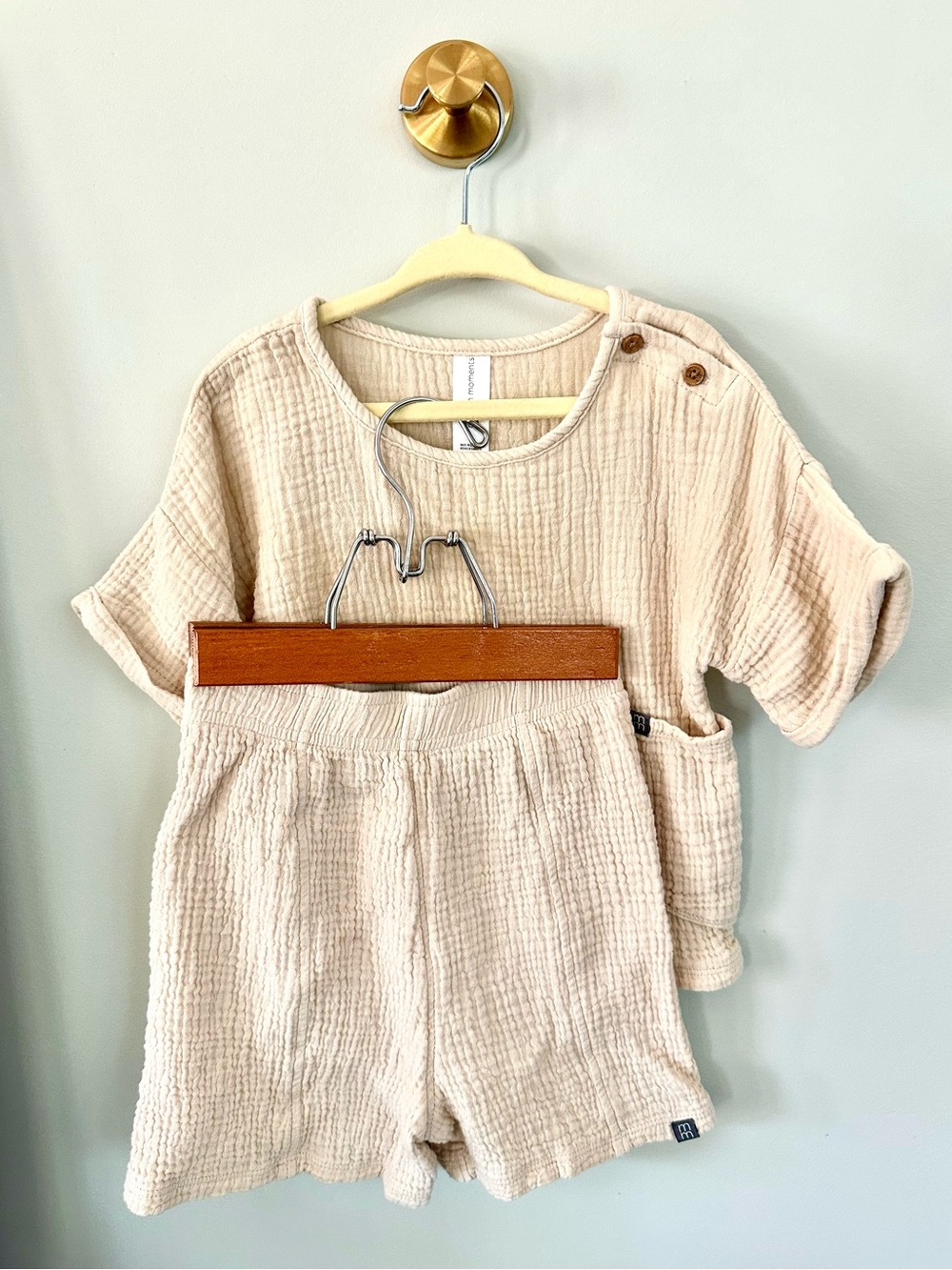 Modern Moments by Gerber 4T Organic Cotton Gauze Matching Cream Muslin Set